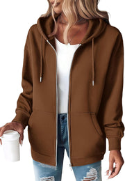 Zeagoo Hoodies For Women Zip Up Hoodie Oversized Sweatshirt Fleece Jackets Fall Winter Coats 2025 Fashion