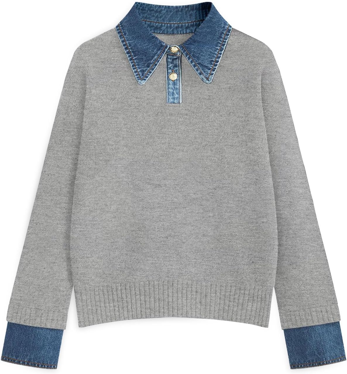 Womens Oversized Sweater Cozy Chunky Long Sleeve Mock Turtleneck V Neck Button Down Denim Polo Pullover Tunic Sweaters