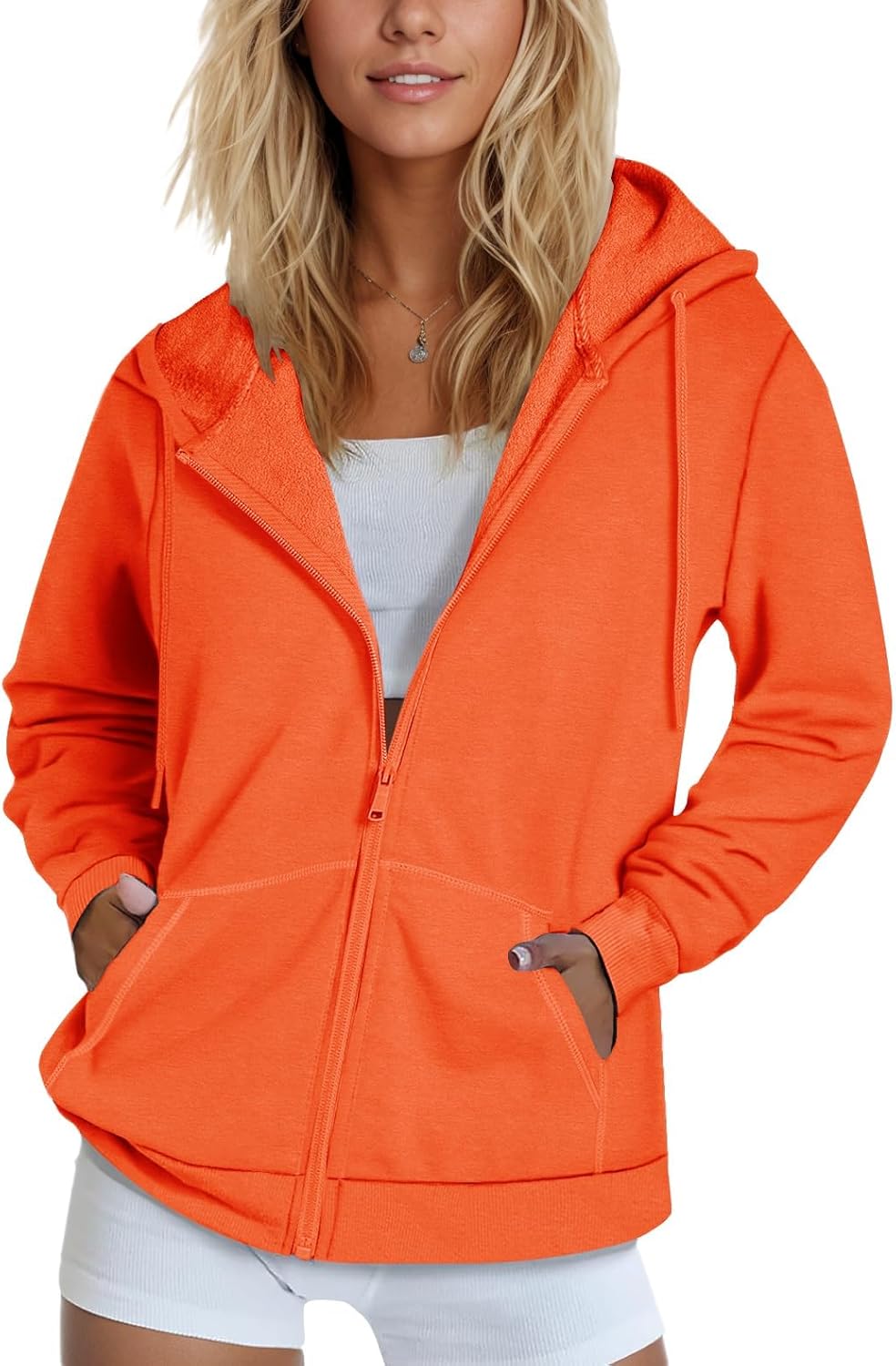 SMENG Womens Zip Up Hoodies Long Sleeve Fit Hooded Sweatshirts 2025 Casual Lightweight Jacket