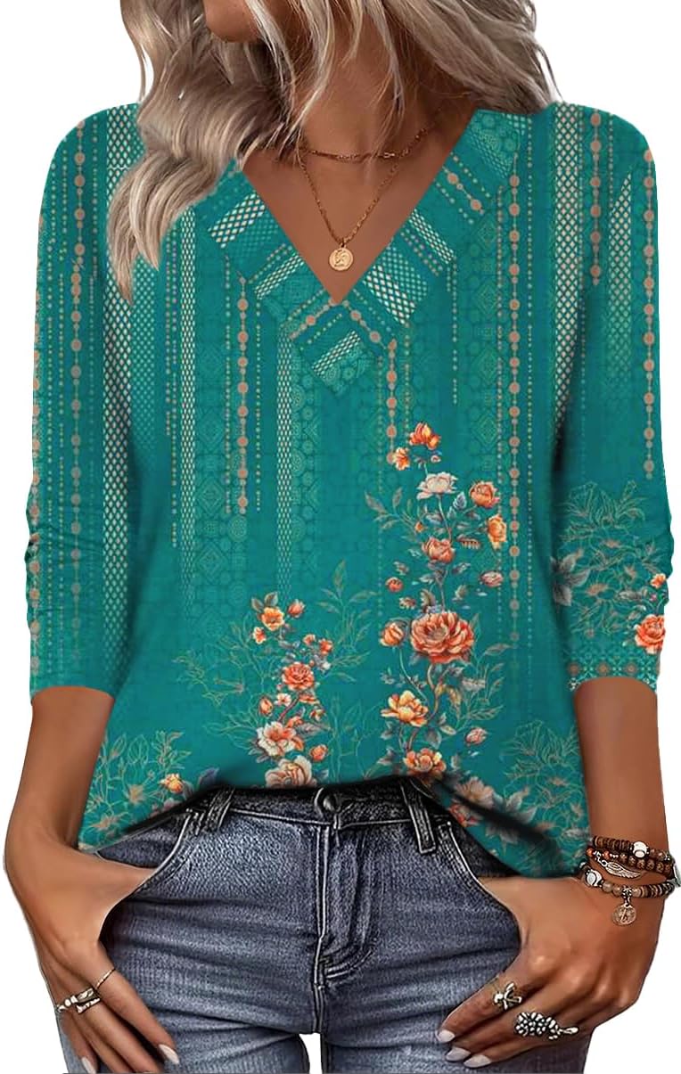 Zeagoo Women Long Sleeve Tops Dressy Casual V Neck Tshirts Basics Tee 2025 Fall Trendy Clothes S-2XL