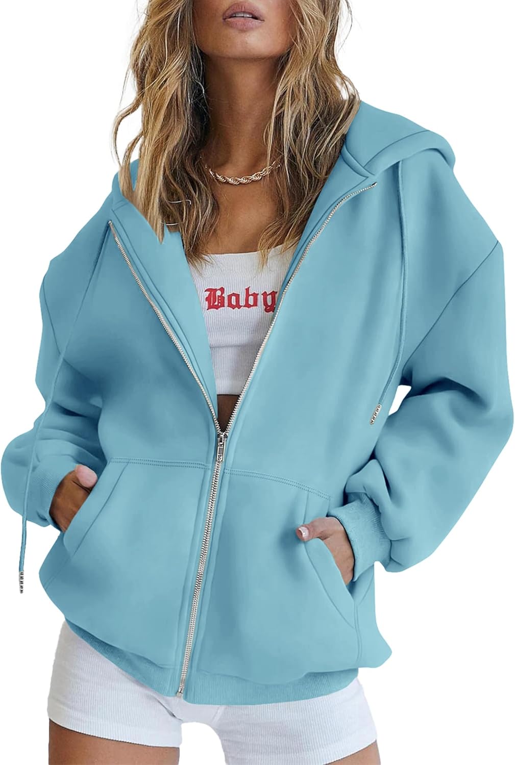 PRETTYGARDEN Women's 2025 Zip Up Y2K Hoodies Casual Long Sleeve Sweatshirts Fall Spring Track Jackets with Pockets