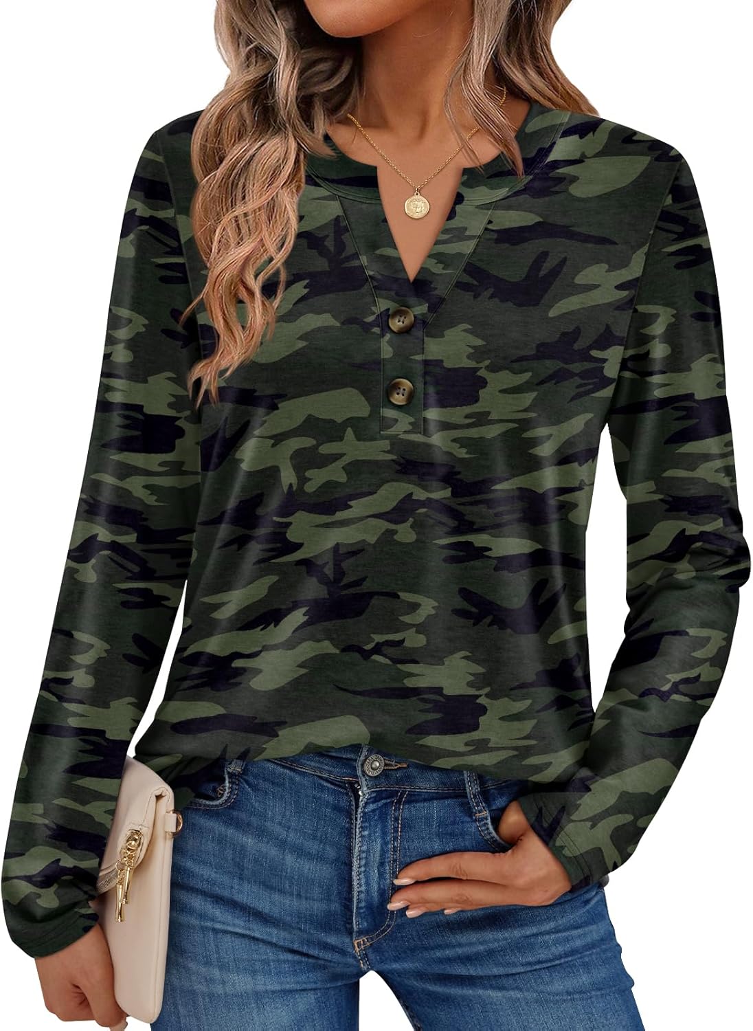 AUTOMET Women's Long Sleeve Shirts 2025 Fall Fashion Dressy Casual Tops Trendy Henley Blouses Cute Work Outfits Clothes