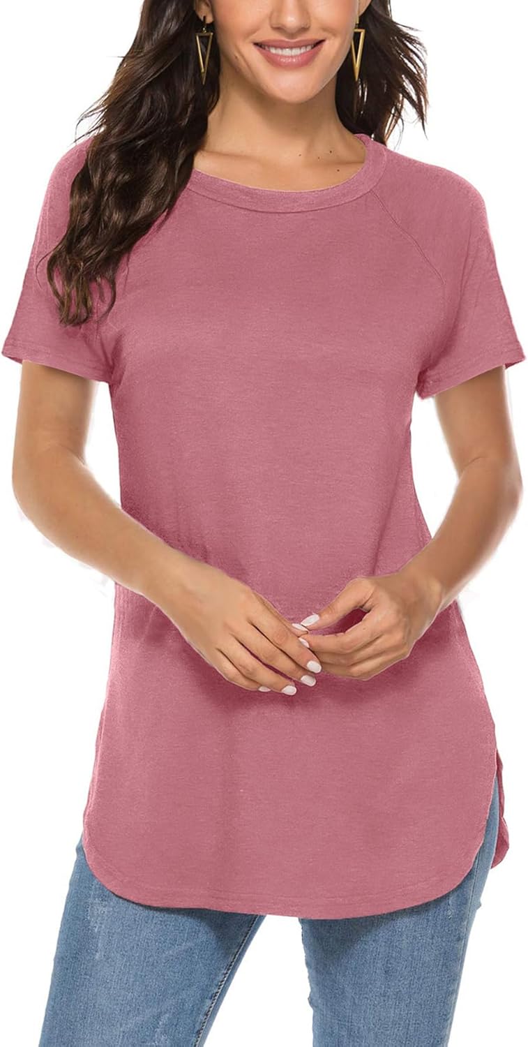 Newchoice Women's Casual Batwing Long Sleeve T Shirt Round Neck Basic Loose Tunic Tops