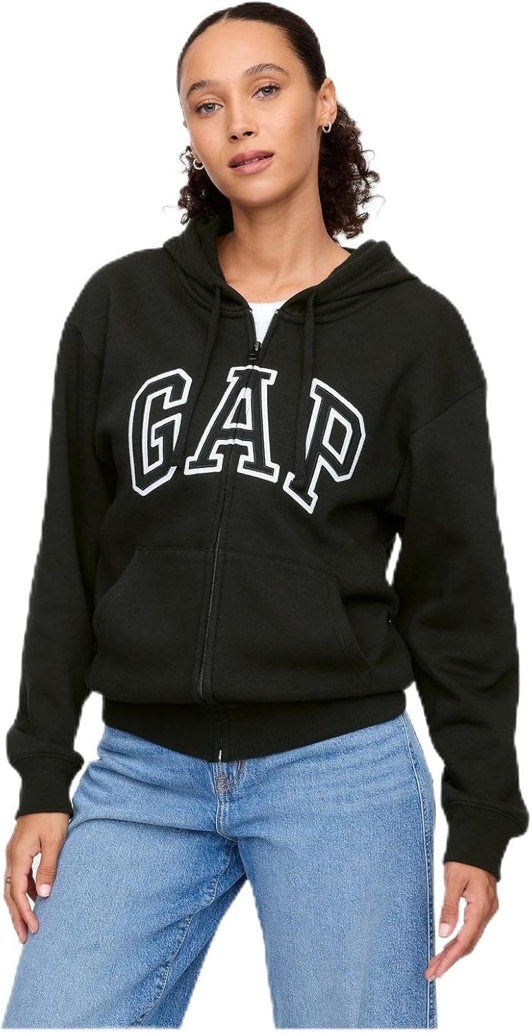 GAP womens Logo Hoodie Hooded Full Zip Sweatshirt