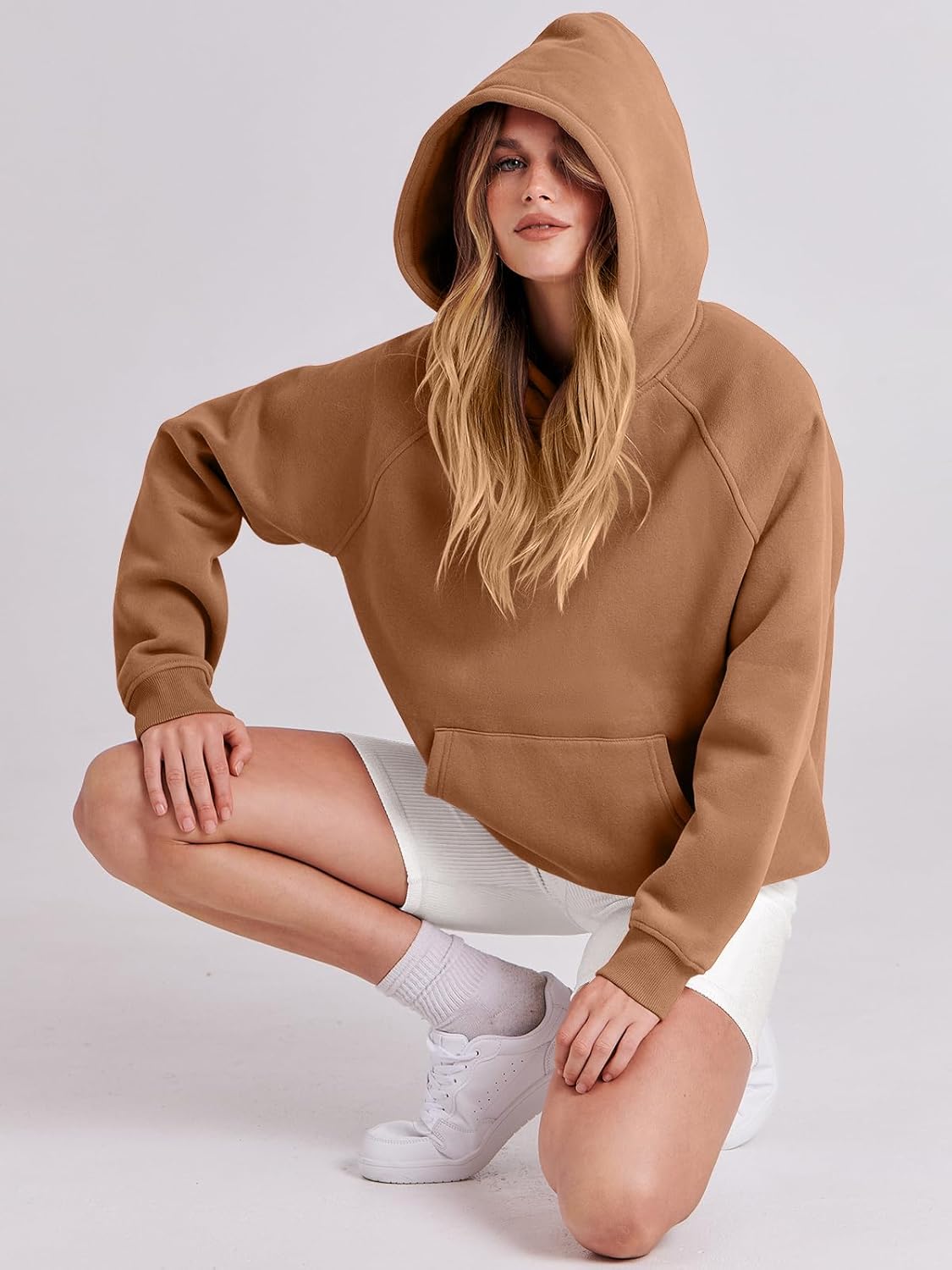 ANRABESS Women Hoodies Oversized Fleece Long Sleeve Comfy Casual Basic Pullover Sweatshirts 2025 Fall Outfits Y2K Clothes
