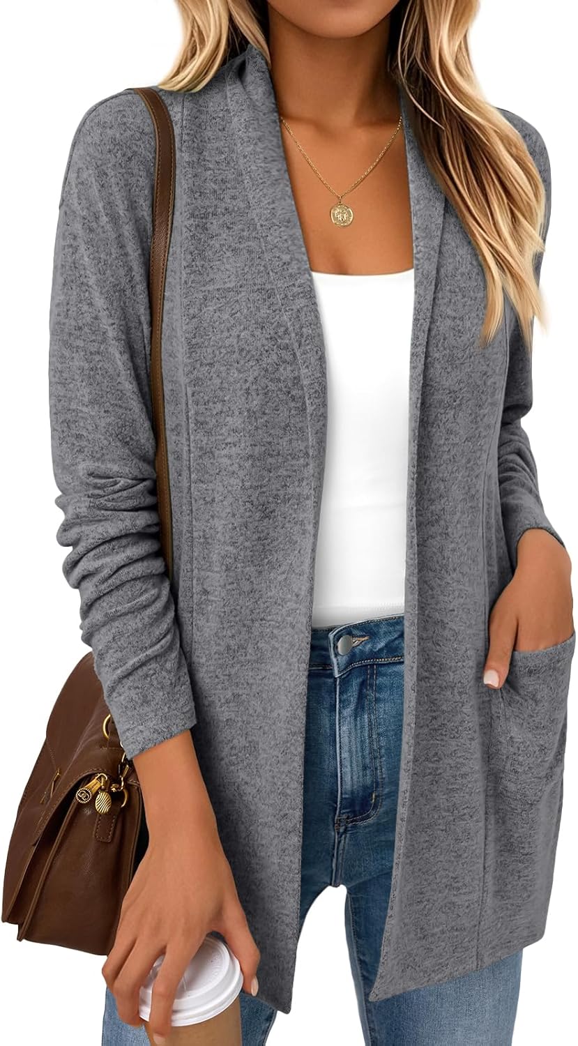LILLUSORY Cardigan Sweaters for Women Lightweight Open Front Cardigans Casual Loose 2025 Fall Sweater with Pockets