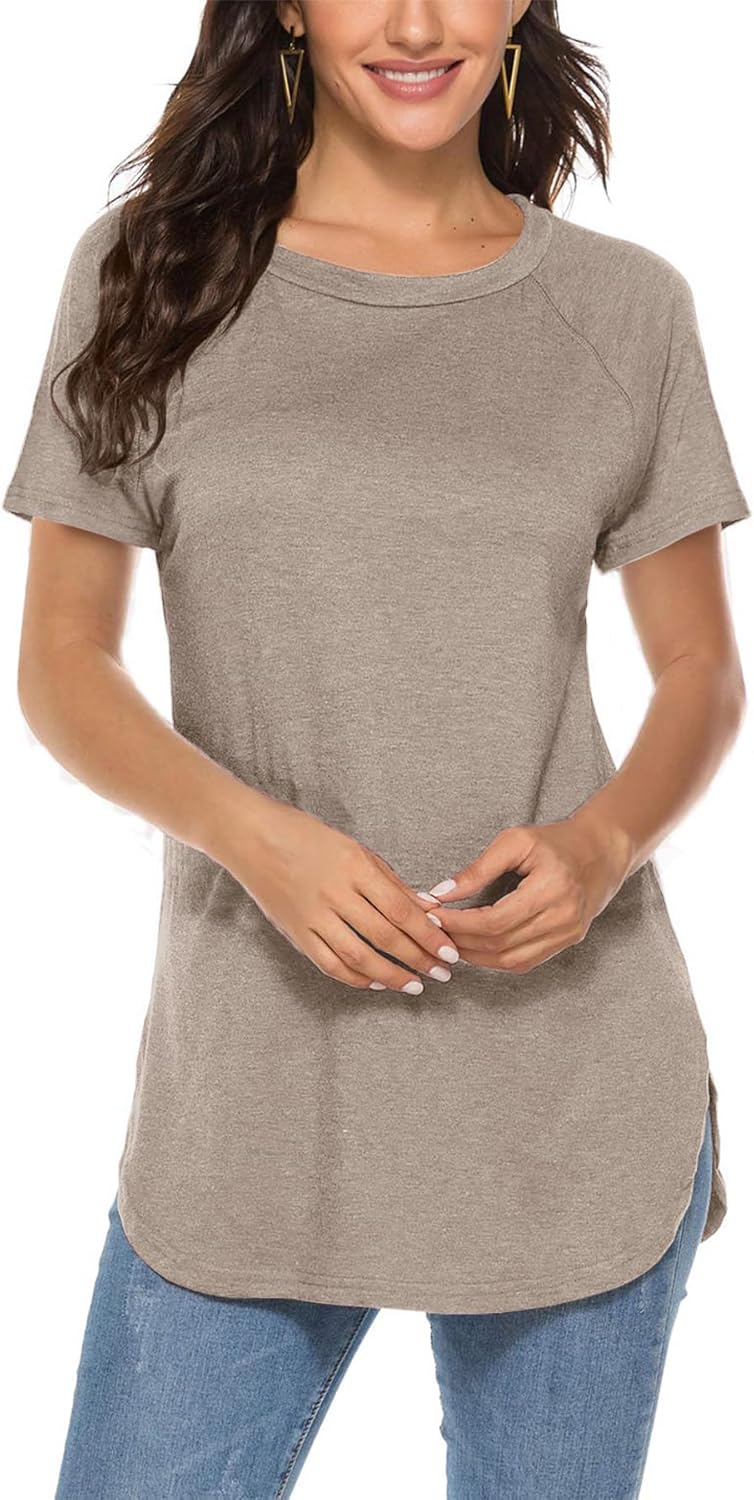 Newchoice Women's Casual Batwing Long Sleeve T Shirt Round Neck Basic Loose Tunic Tops