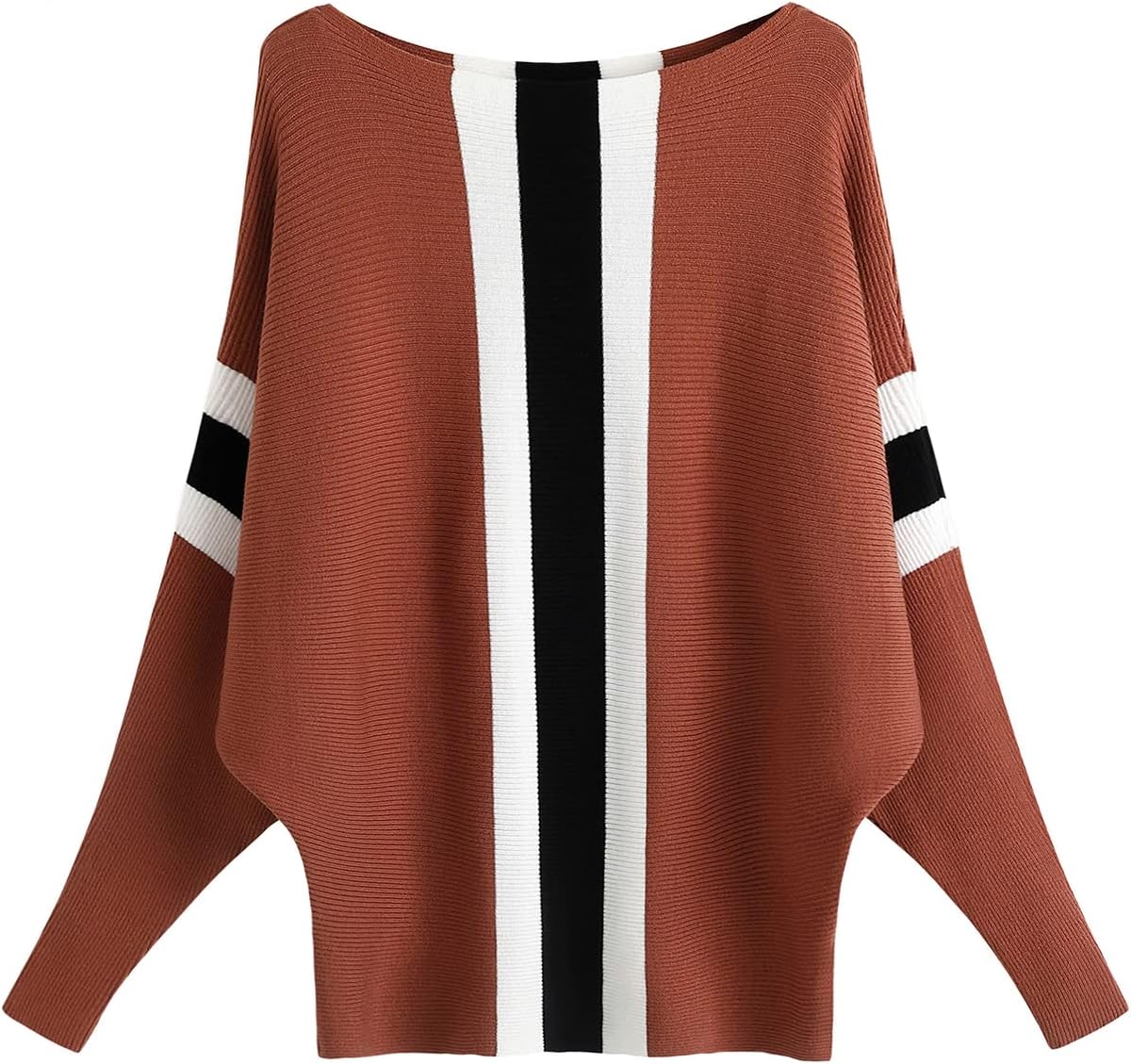 GABERLY Boat Neck Batwing Sleeves Dolman Knitted Sweaters and Pullovers Tops for Women