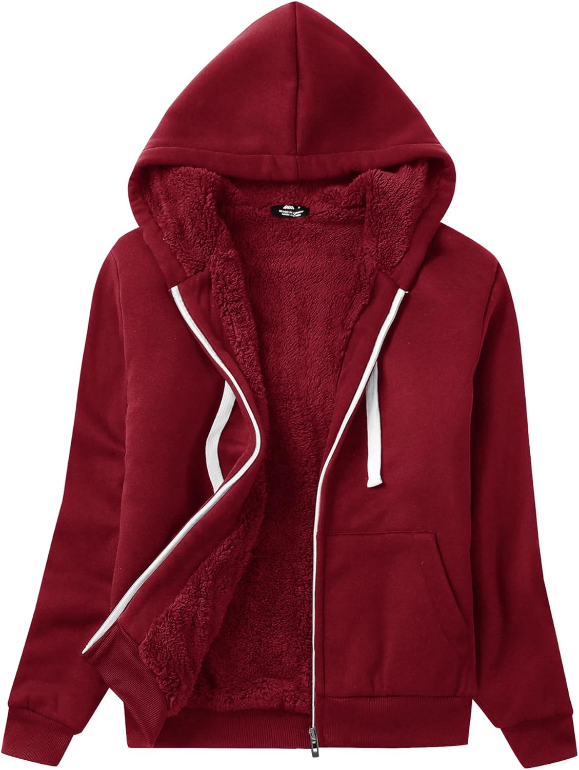 SWISSWELL Hoodies for Women Winter Fleece Sweatshirt - Full Zip Up Thick Sherpa Lined Hooded Jacket