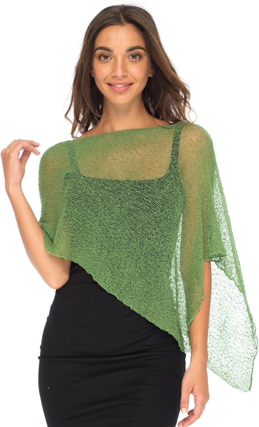 Back From Bali Womens Sheer Poncho Shrug Bolero, Lightweight Summer Shrug Pullover Sweater