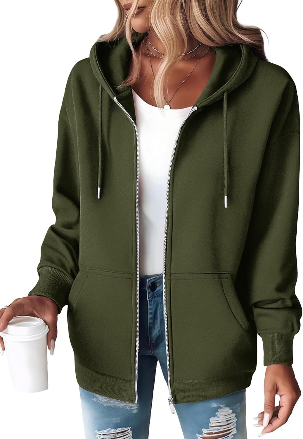Zeagoo Hoodies For Women Zip Up Hoodie Oversized Sweatshirt Fleece Jackets Fall Winter Coats 2025 Fashion