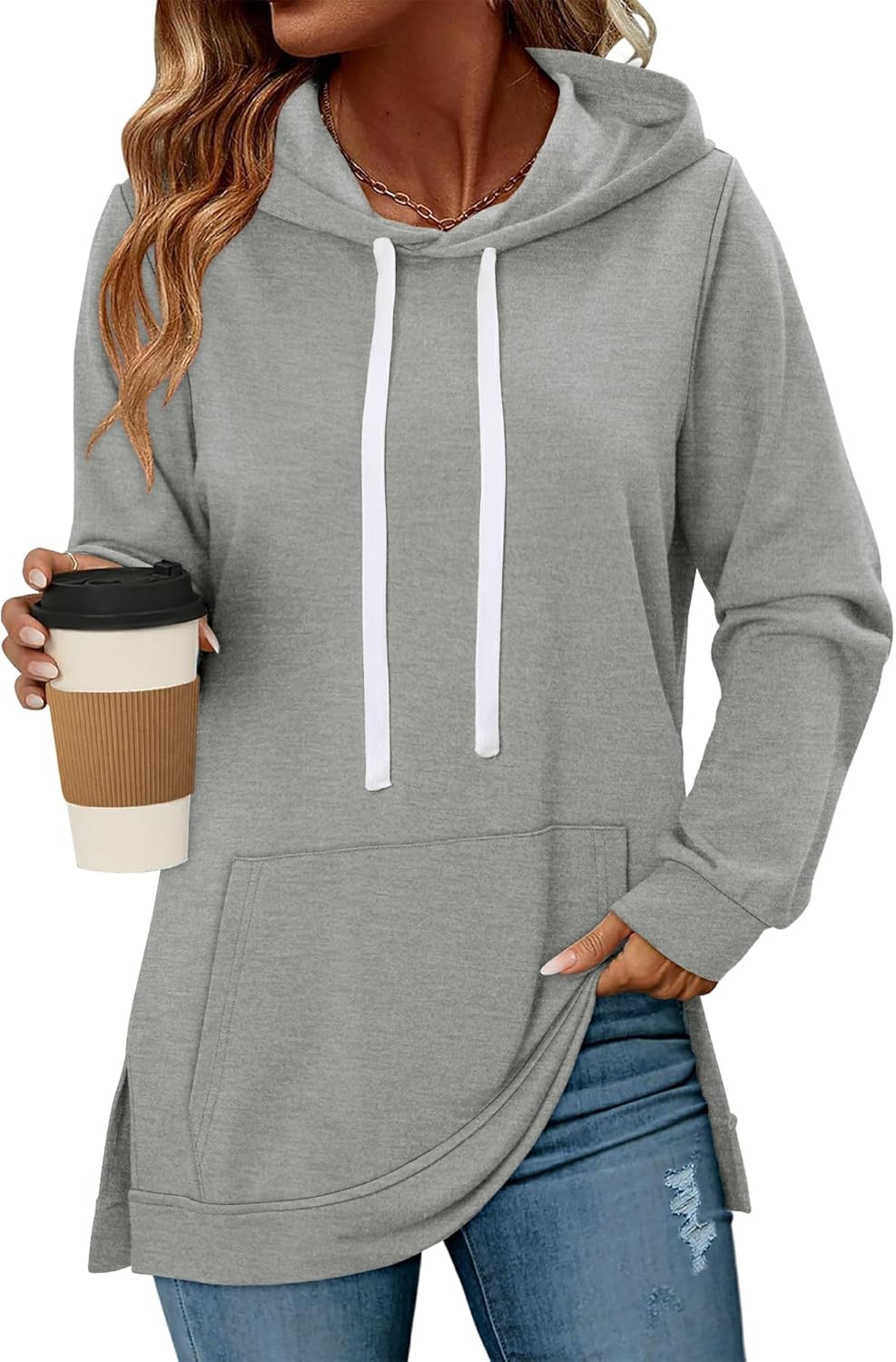 KISSMODA Womens Casual Hoodies Long Sleeve Sweatshirts Comfy Pullover Fleece Sweaters Winter Fall Outfits Fashion Clothes