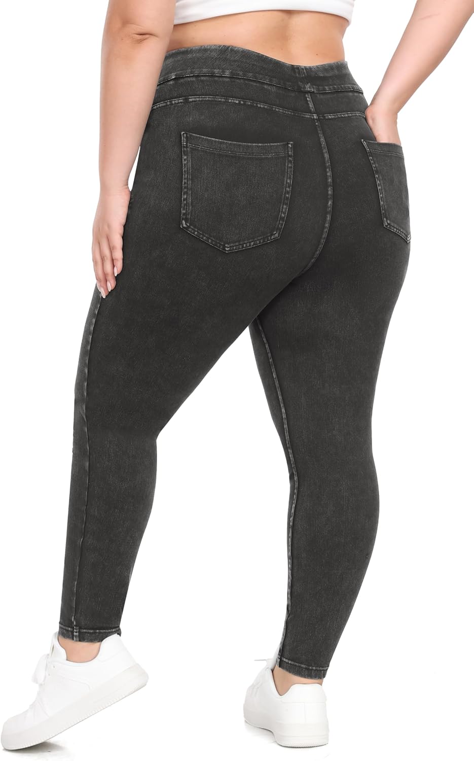 IUGA Stretchy Jeans for Women High Waist Jeggings Tummy Control Skinny Jeans Pull on Leggings with Pockets Trendy Casual