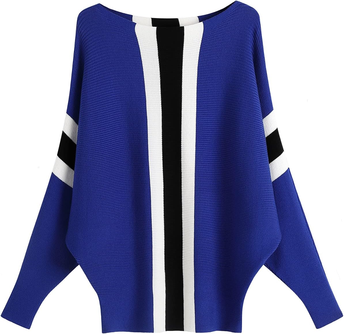 GABERLY Boat Neck Batwing Sleeves Dolman Knitted Sweaters and Pullovers Tops for Women