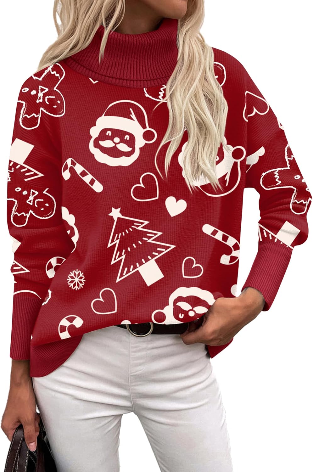 Zeagoo Women's Turtleneck Sweater 2025 Fall Winter Chunky Knitted Pullover High Low Hem Trendy Basic Jumper Top