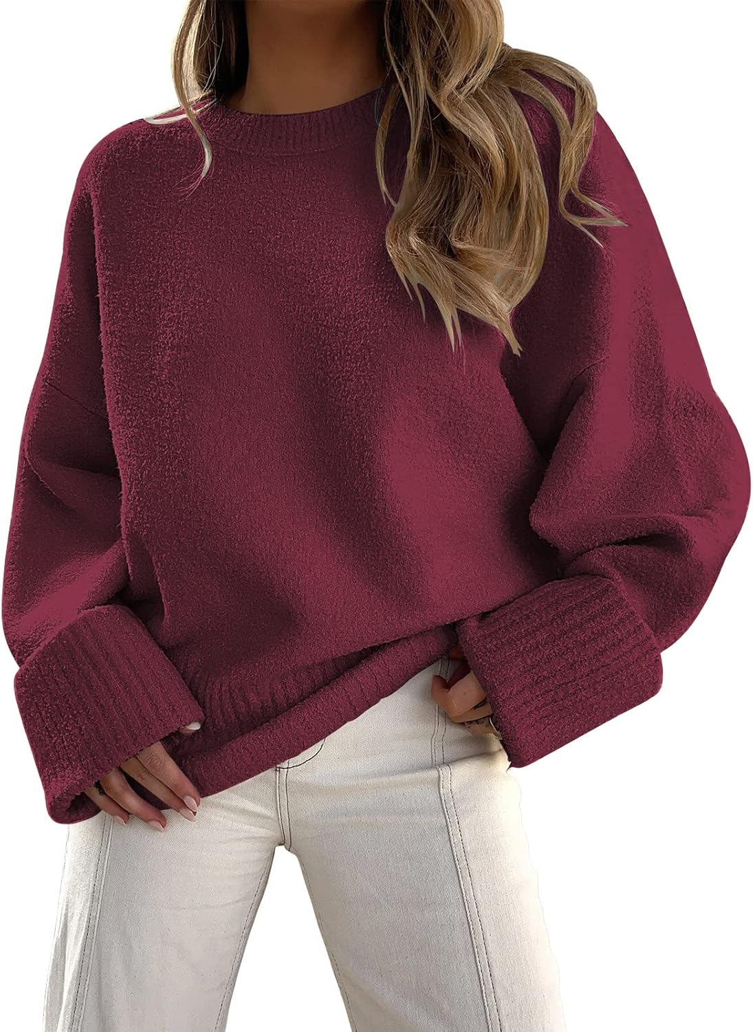 LILLUSORY Women's Oversized Sweaters Fuzzy Chunky Warm Pullover Sweater