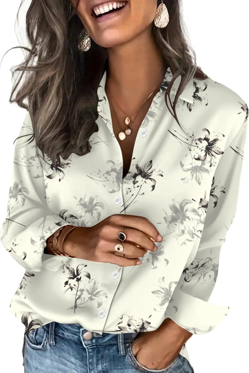 Zeagoo Satin Blouses for Women Silk Button Down Shirts Long Sleeve Business Casual Tops