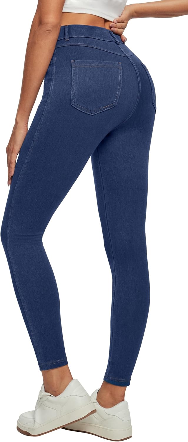 Ewedoos Women Jeans High Waisted Stretchy Skinny Jeans for Women Tummy Control Jeggings Pull on Jeans Leggings with Pockets