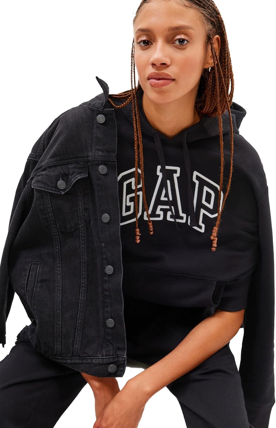 GAP Women's Logo Hoodie Hooded Pull-on Sweatshirt