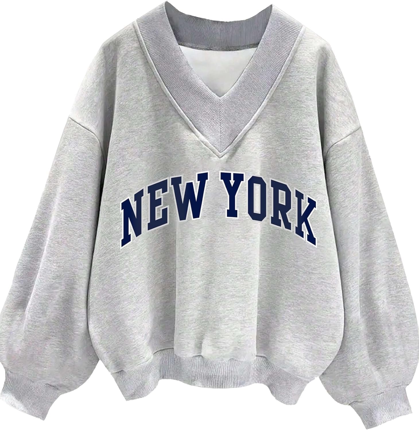 Remidoo Oversized Sweatshirt for Women V Neck Sweatshirts Casual Fleece Long Sleeve Pullover Top