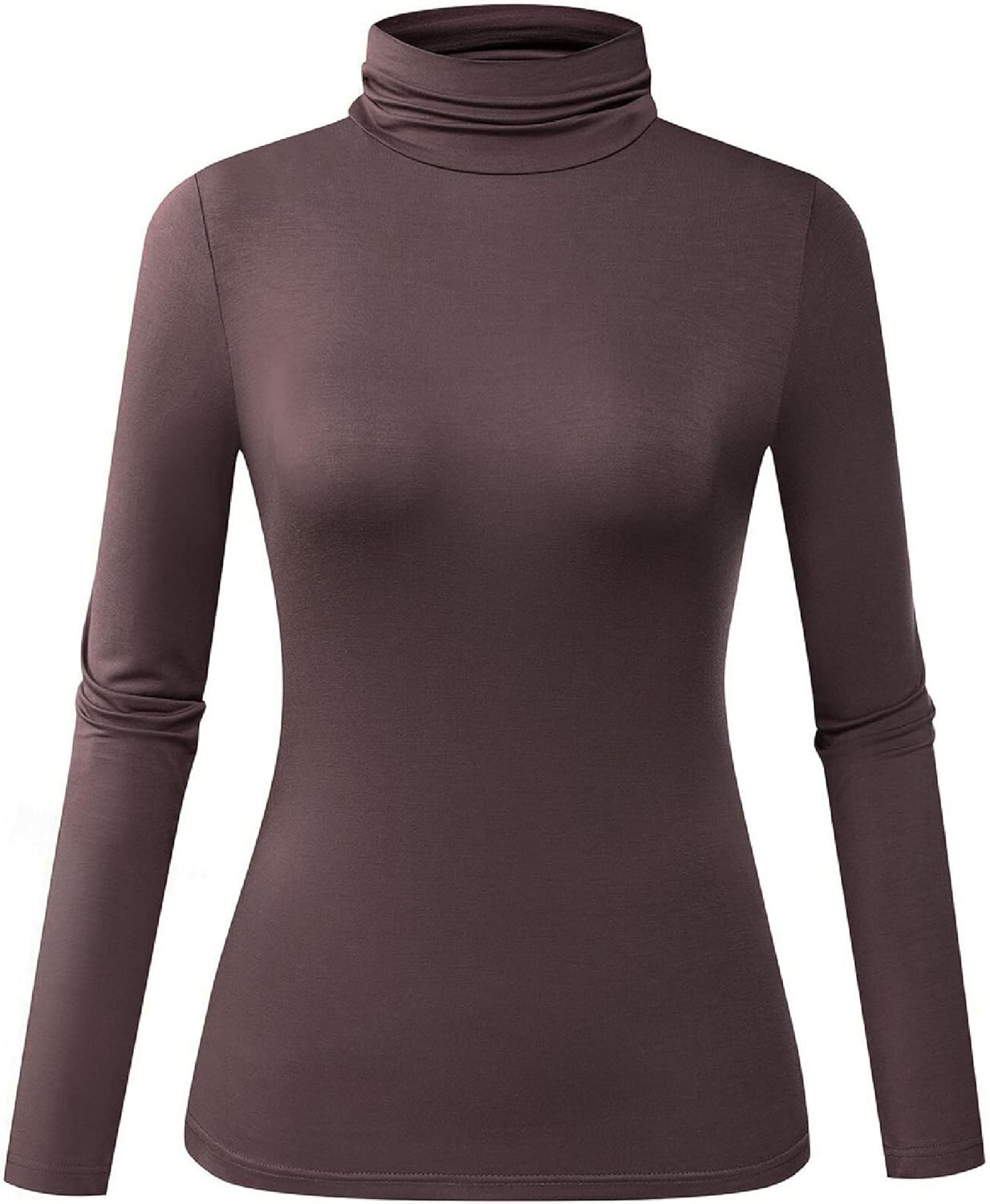 Herou Womens Long Sleeve Turtleneck Slim Fitted Lightweight Casual Active Layer Tops Shirts