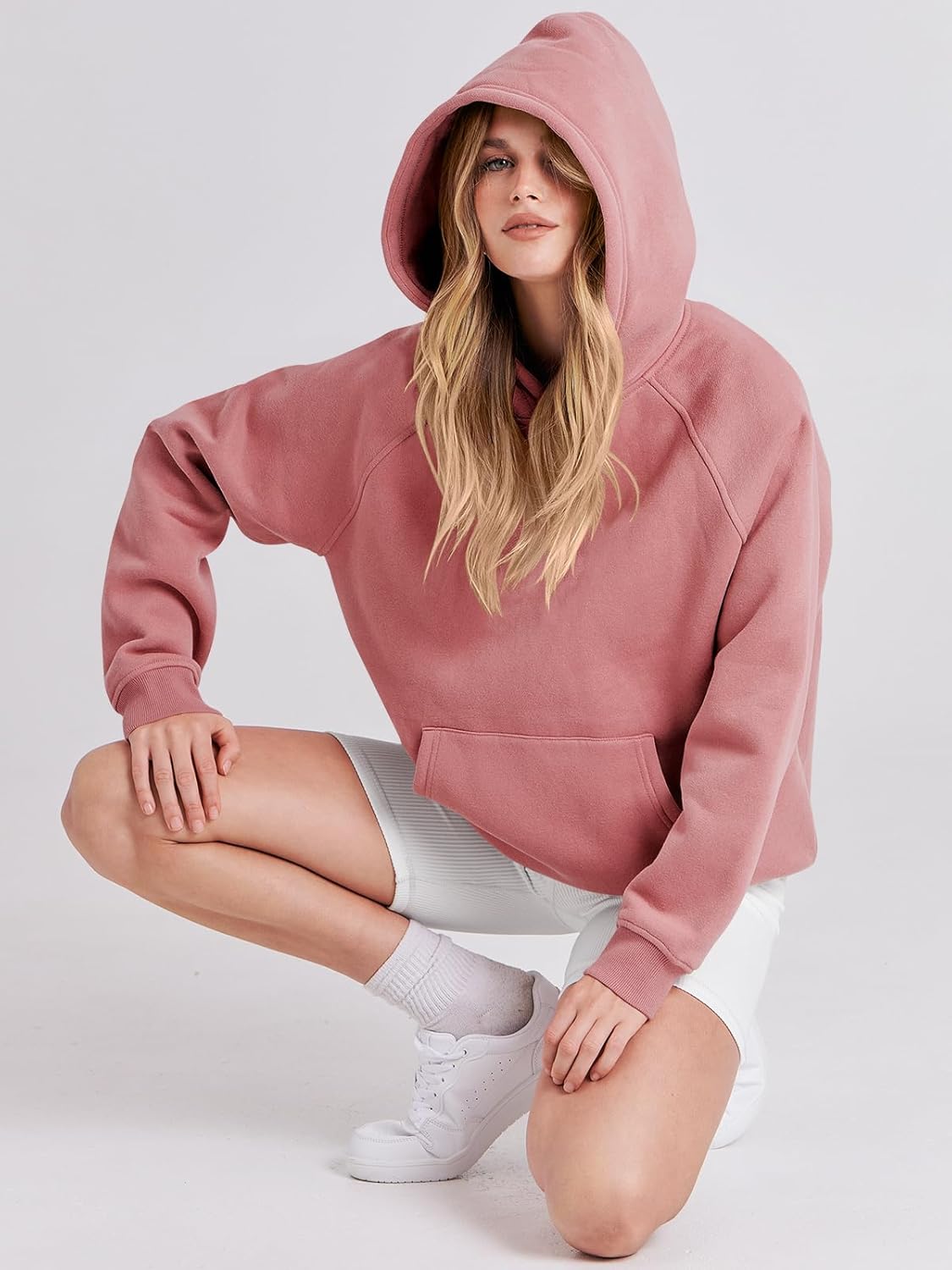 ANRABESS Women Hoodies Oversized Fleece Long Sleeve Comfy Casual Basic Pullover Sweatshirts 2025 Fall Outfits Y2K Clothes