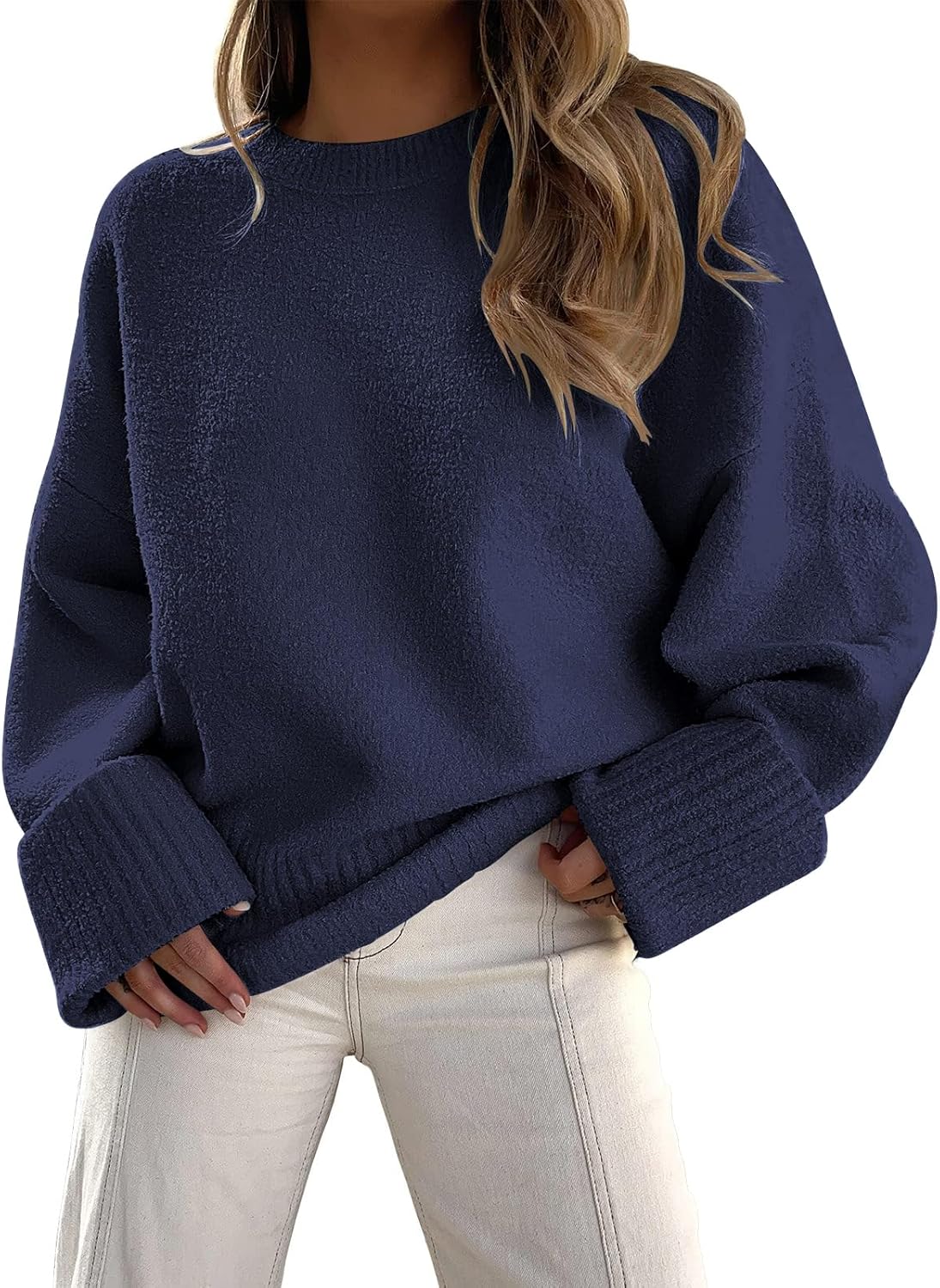 LILLUSORY Women's Oversized Sweaters Fuzzy Chunky Warm Pullover Sweater
