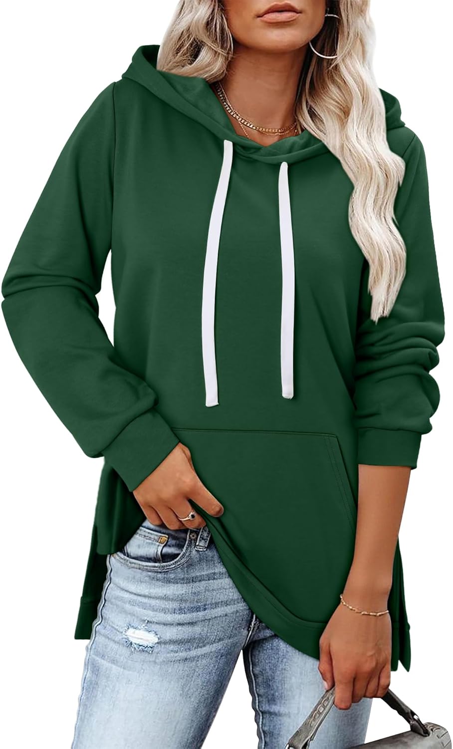 KISSMODA Womens Casual Hoodies Long Sleeve Sweatshirts Comfy Pullover Fleece Sweaters Winter Fall Outfits Fashion Clothes