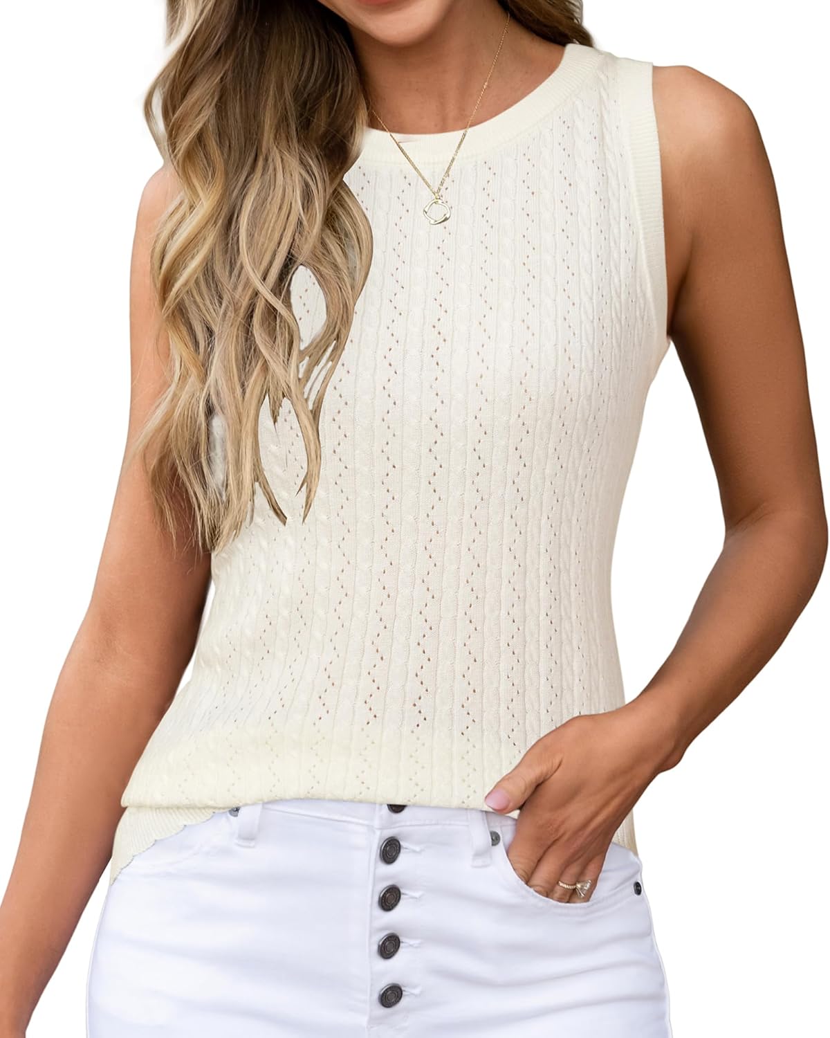 Arach&Cloz Women's Wool Blend Sweaters Non See Through All-Season Business Casual Tank 2025