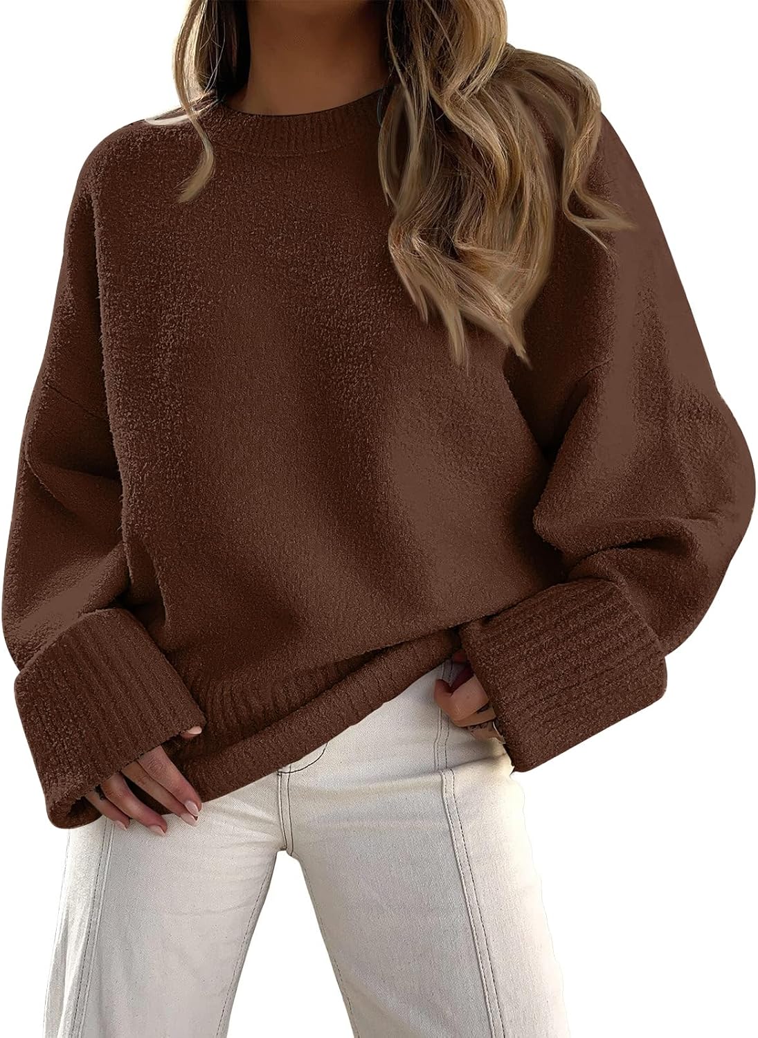 LILLUSORY Women's Oversized Sweaters Fuzzy Chunky Warm Pullover Sweater