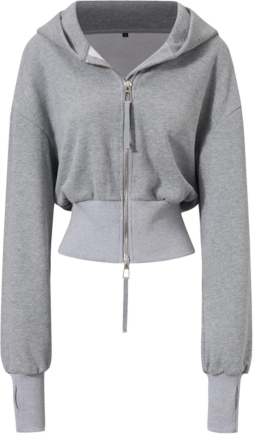 Arssm Cropped Hoodie Women Zip Up Long Sleeve Sweatshirts Casual Fashion Hooded Workout Jacket Crop Top