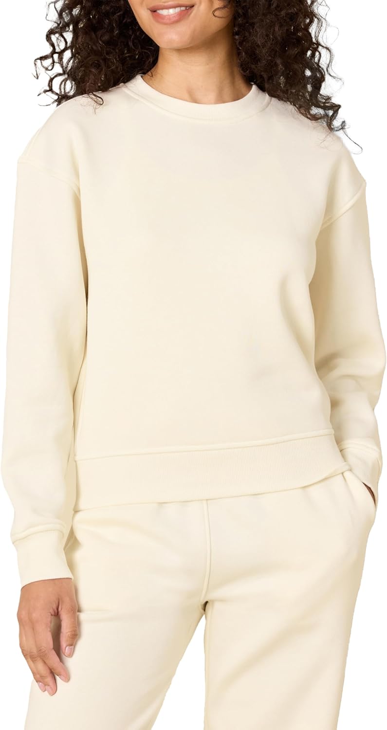 Amazon Essentials x Sofia Grainge Women's Boxy Drop Shoulder Crewneck Sweatshirt