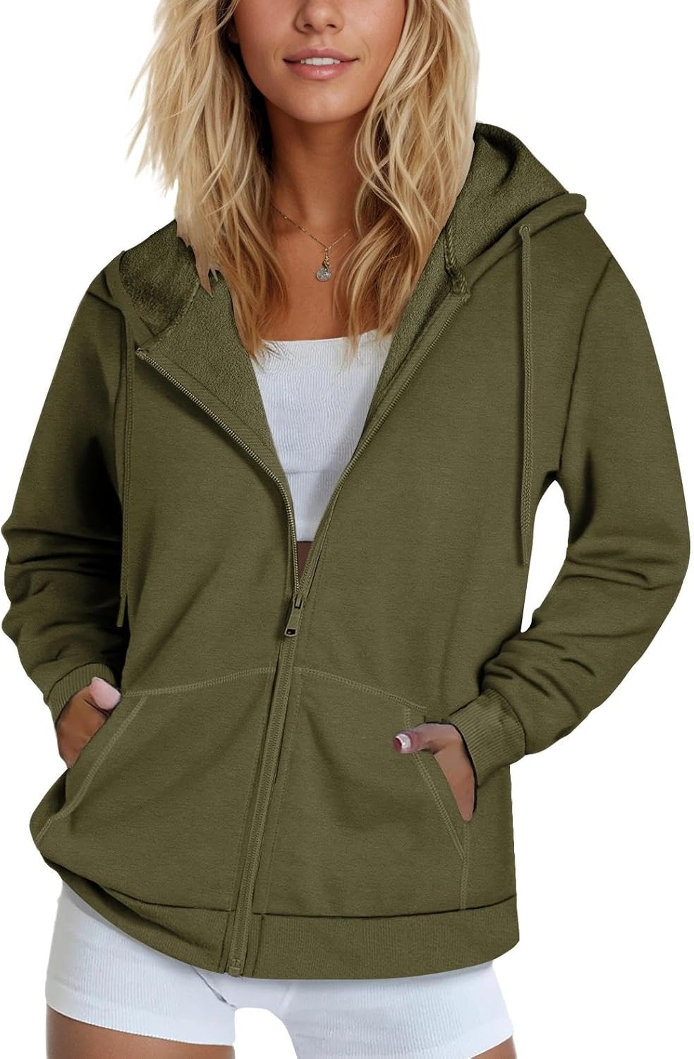 SMENG Womens Zip Up Hoodies Long Sleeve Fit Hooded Sweatshirts 2025 Casual Lightweight Jacket