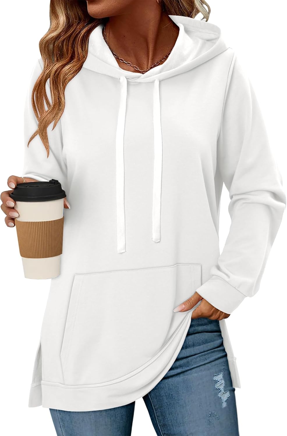 KISSMODA Womens Casual Hoodies Long Sleeve Sweatshirts Comfy Pullover Fleece Sweaters Winter Fall Outfits Fashion Clothes