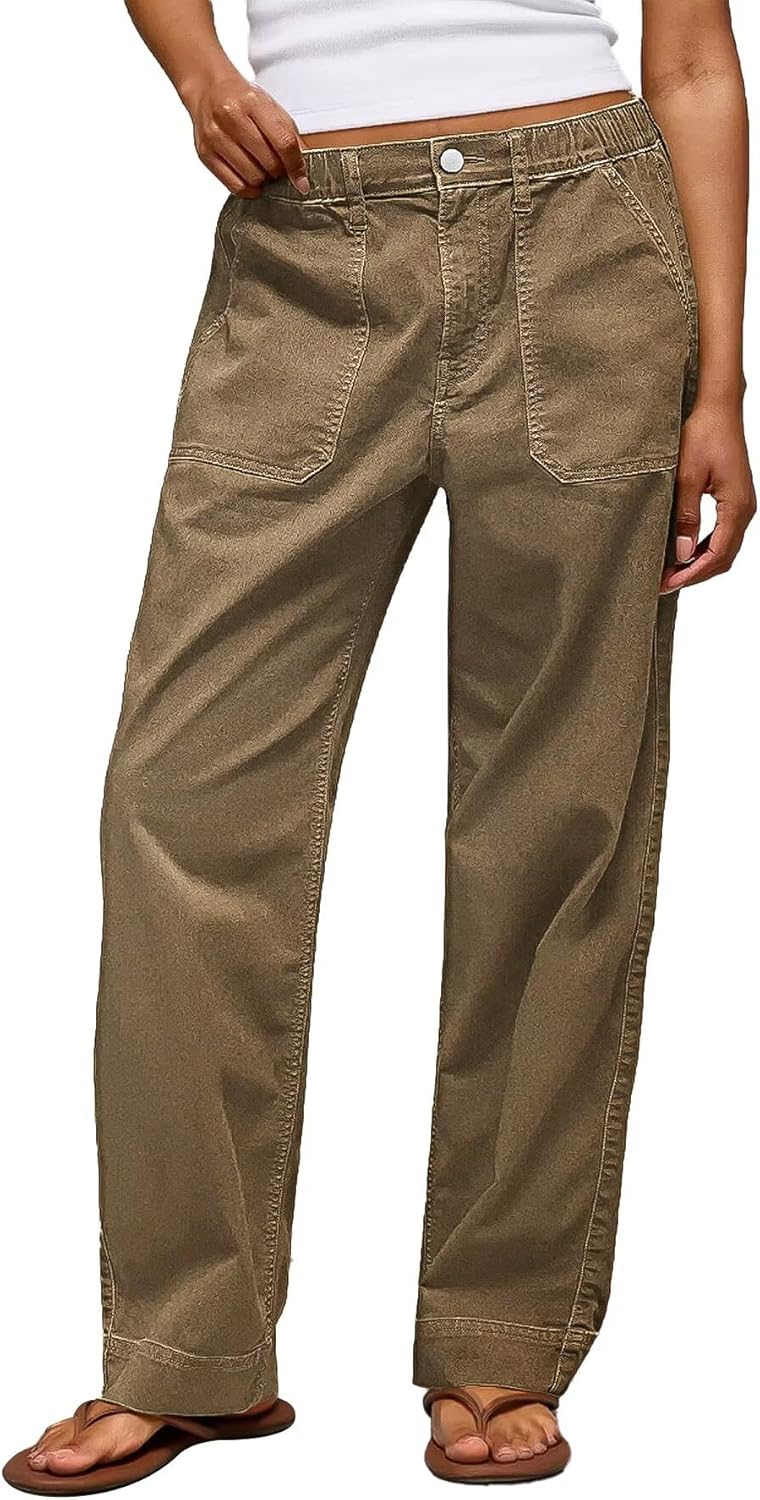 Flamingals Wide Straight Leg Mid Rise Baggy Pocket Denim Jeans Without Belt