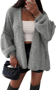 ATHMILE Womens Fall Oversized Cardigan Sweaters Long Lantern Sleeve Knit Open Front Lightweight Winter Fashion Clothes 2025