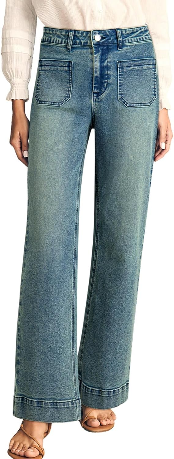 Astylish Women's Wide Leg Jeans High Waisted Stretchy Straight Leg Jeans Loose Trendy Denim Pants with Pocket