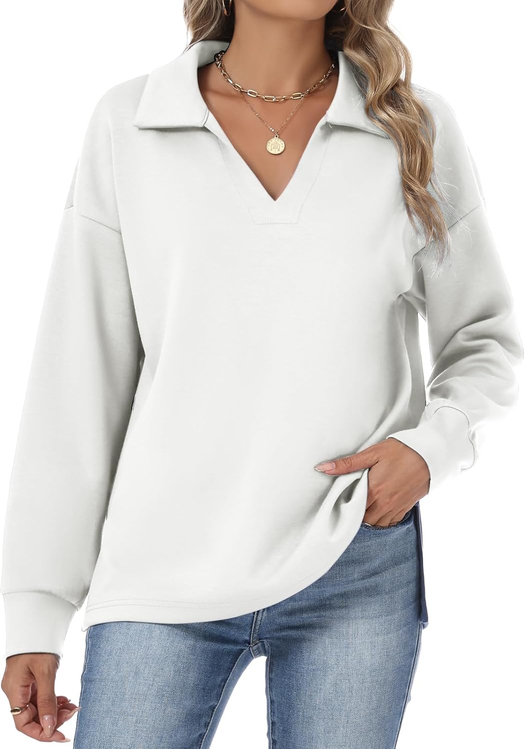 Womens Sweatshirts Airlayer Tunic Tops Long Sleeve Hoodies V Neck Loose Pullover Sweaters 2025 Fall Fashion Outfits