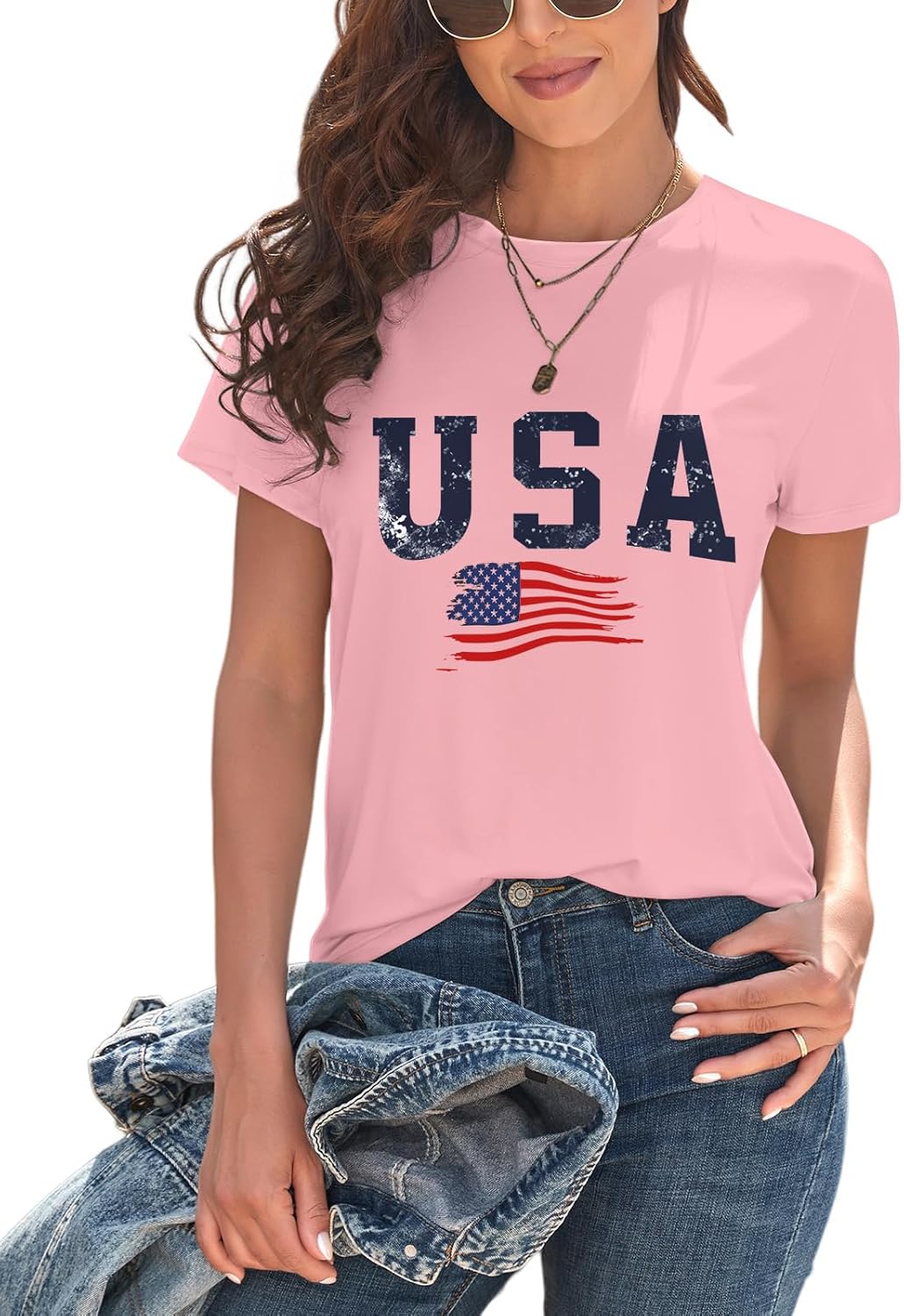 KevaMolly Basic T Shirts for Women UPF 50+ Short Sleeve Casual Summer Tops Trendy Solid Loose Fit Tshirt