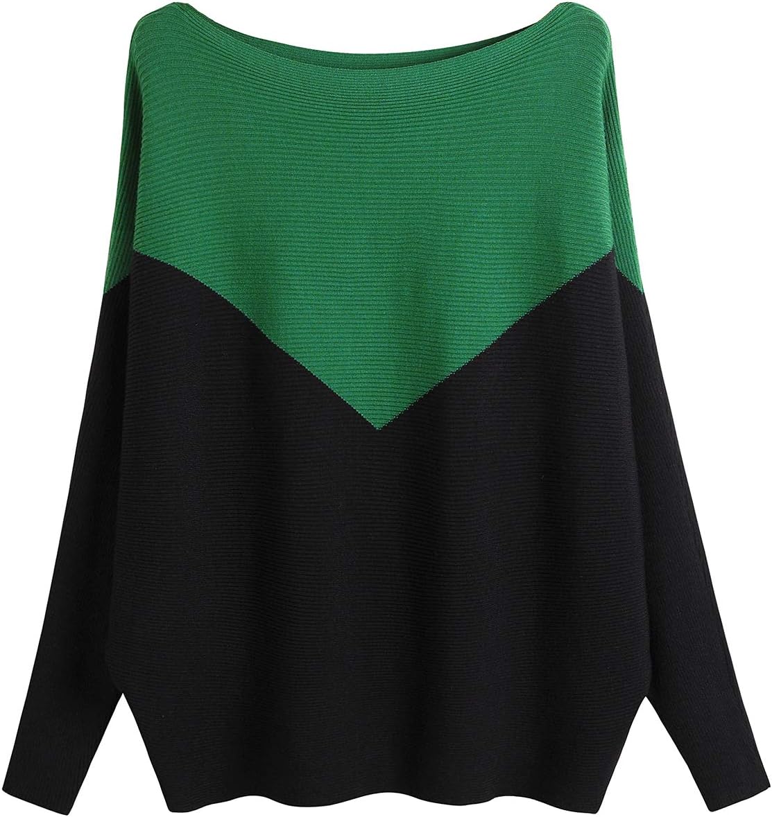 GABERLY Boat Neck Batwing Sleeves Dolman Knitted Sweaters and Pullovers Tops for Women