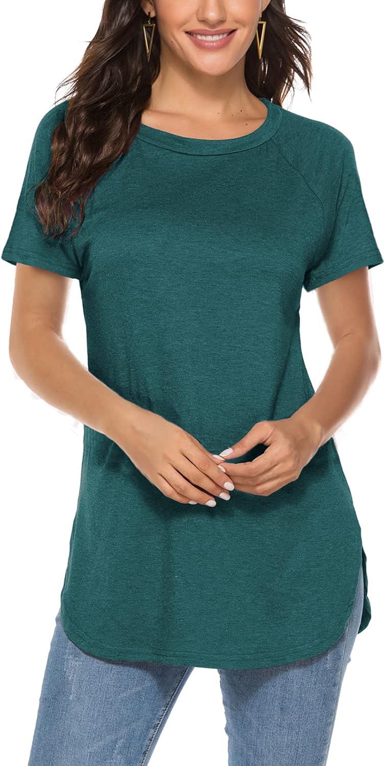 Newchoice Women's Casual Batwing Long Sleeve T Shirt Round Neck Basic Loose Tunic Tops