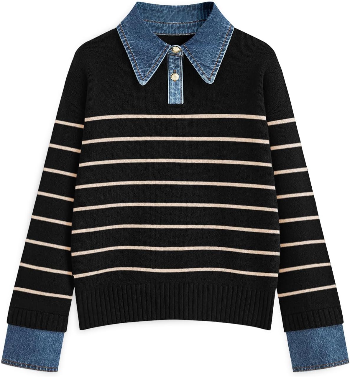 Womens Oversized Sweater Cozy Chunky Long Sleeve Mock Turtleneck V Neck Button Down Denim Polo Pullover Tunic Sweaters