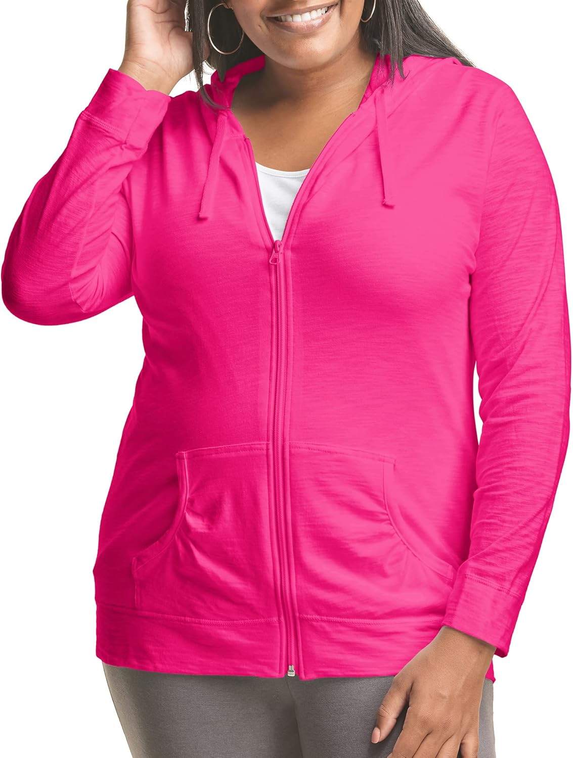Just My Size Women's Full Zip Jersey Hoodie