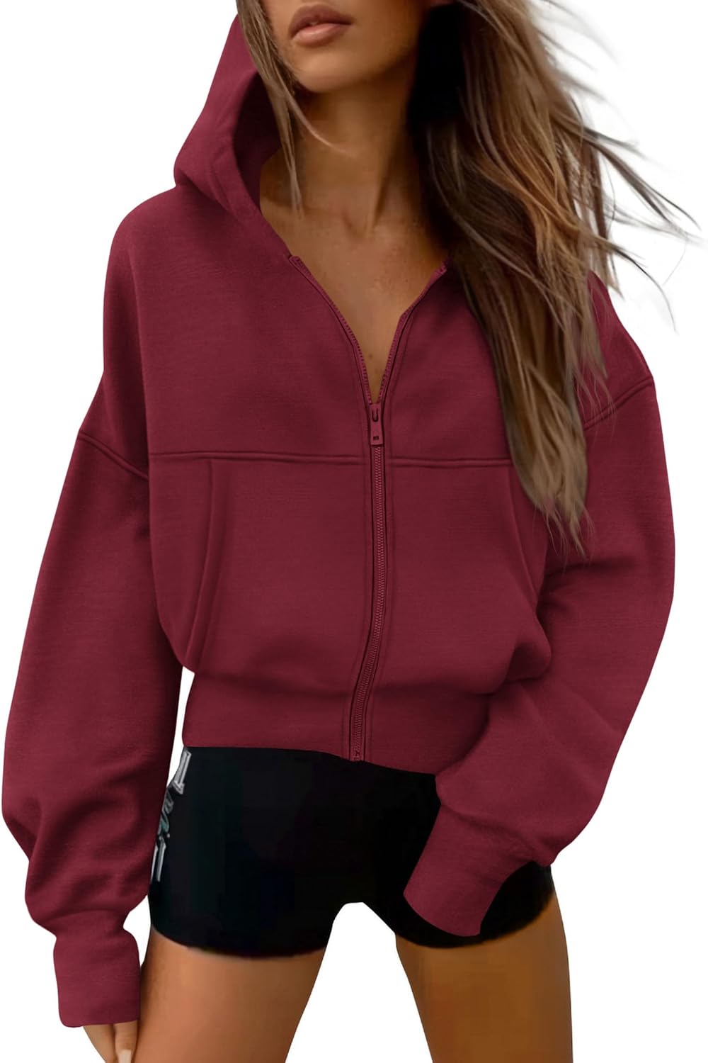 PRETTYGARDEN Women's Zip Up Y2K Hoodies 2025 Fall Fashion Long Sleeve Hooded Fleece Sweatshirts Casual Jacket Winter Clothes