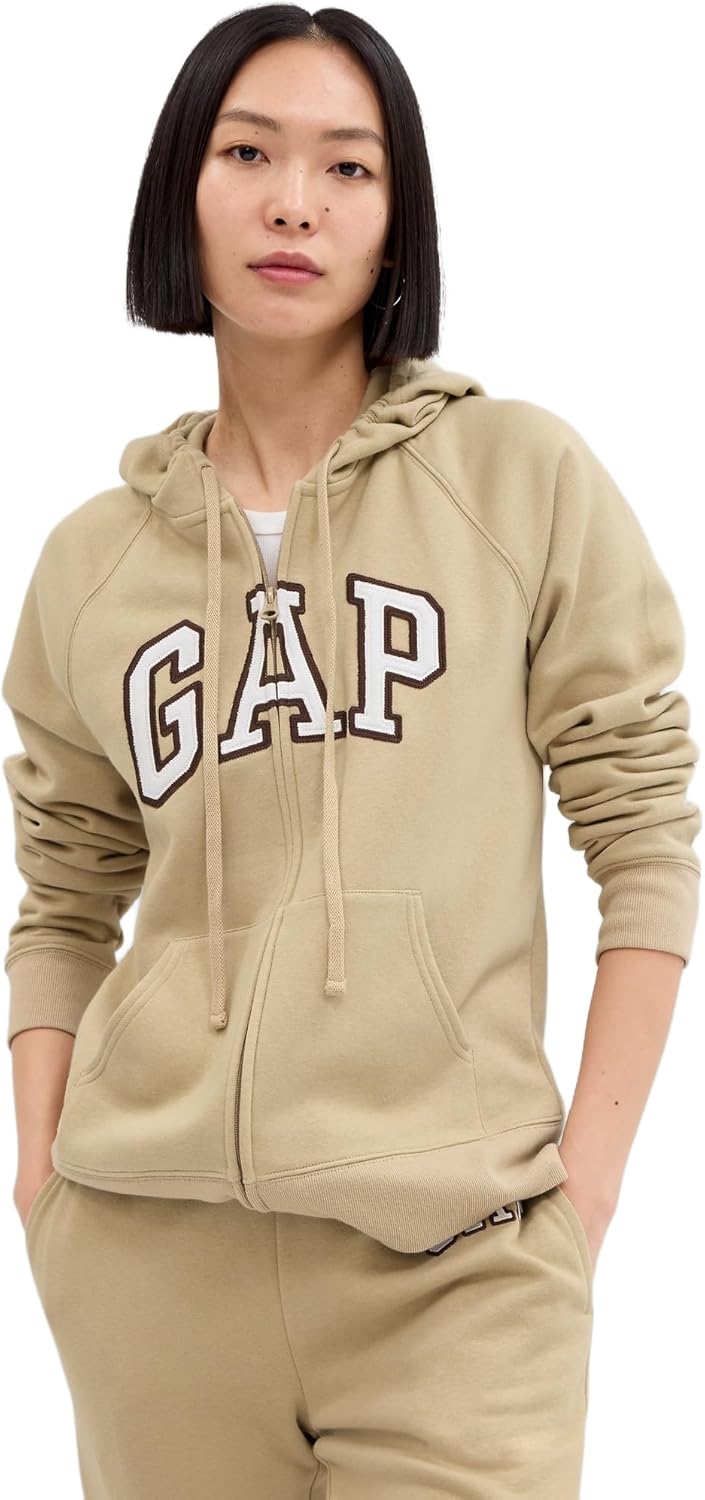 GAP womens Logo Hoodie Hooded Full Zip Sweatshirt