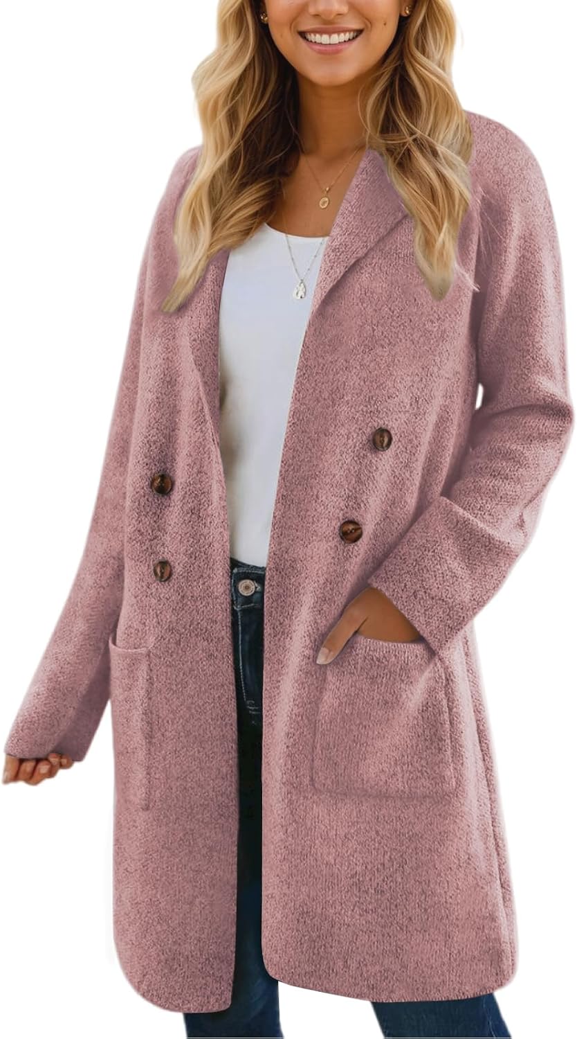 CiCiBird Women Fall Long Cardigan Sweater Trendy Knit Jacket Coat Dressy Blazer Coatigan