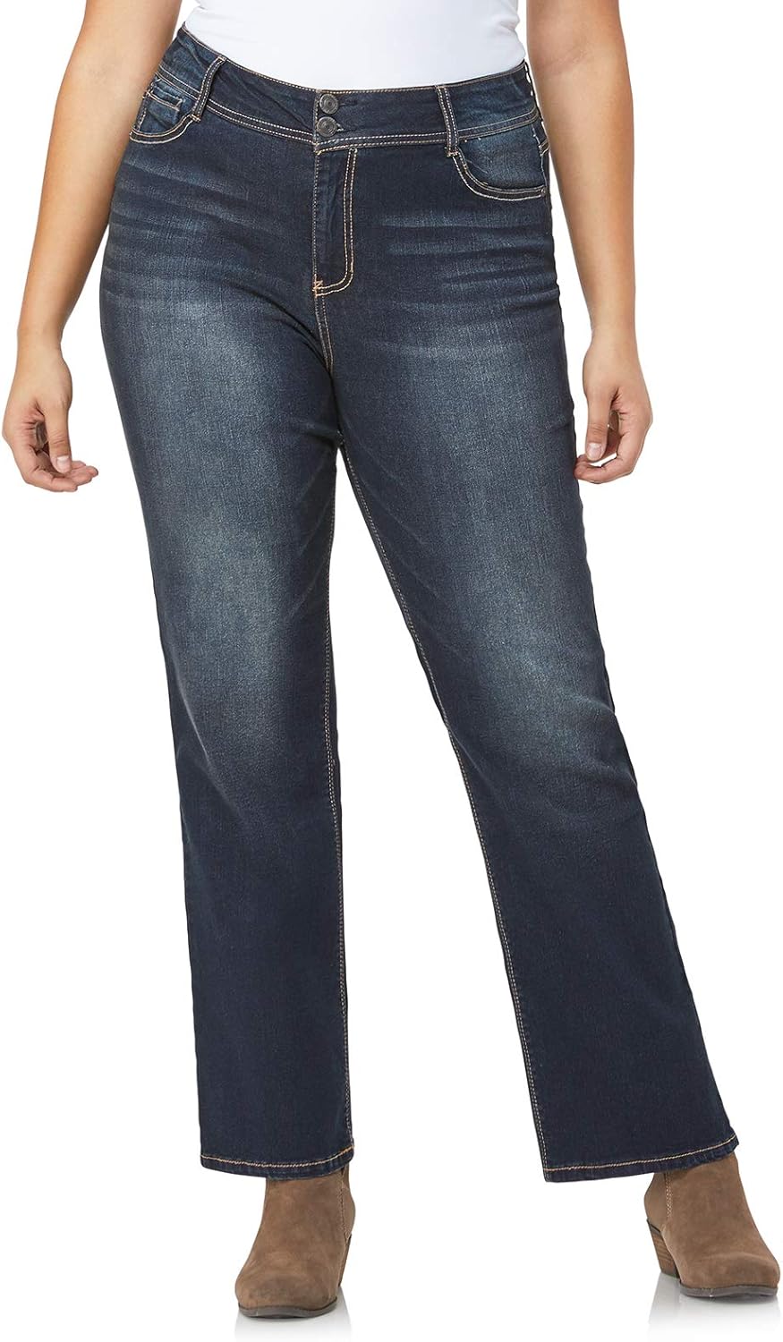 WallFlower Luscious Curvy Bootcut Jeans for Women, Mid-Rise Insta Stretch Denim, Size-Inclusive Juniors Jeans, Sizes 0 to 24