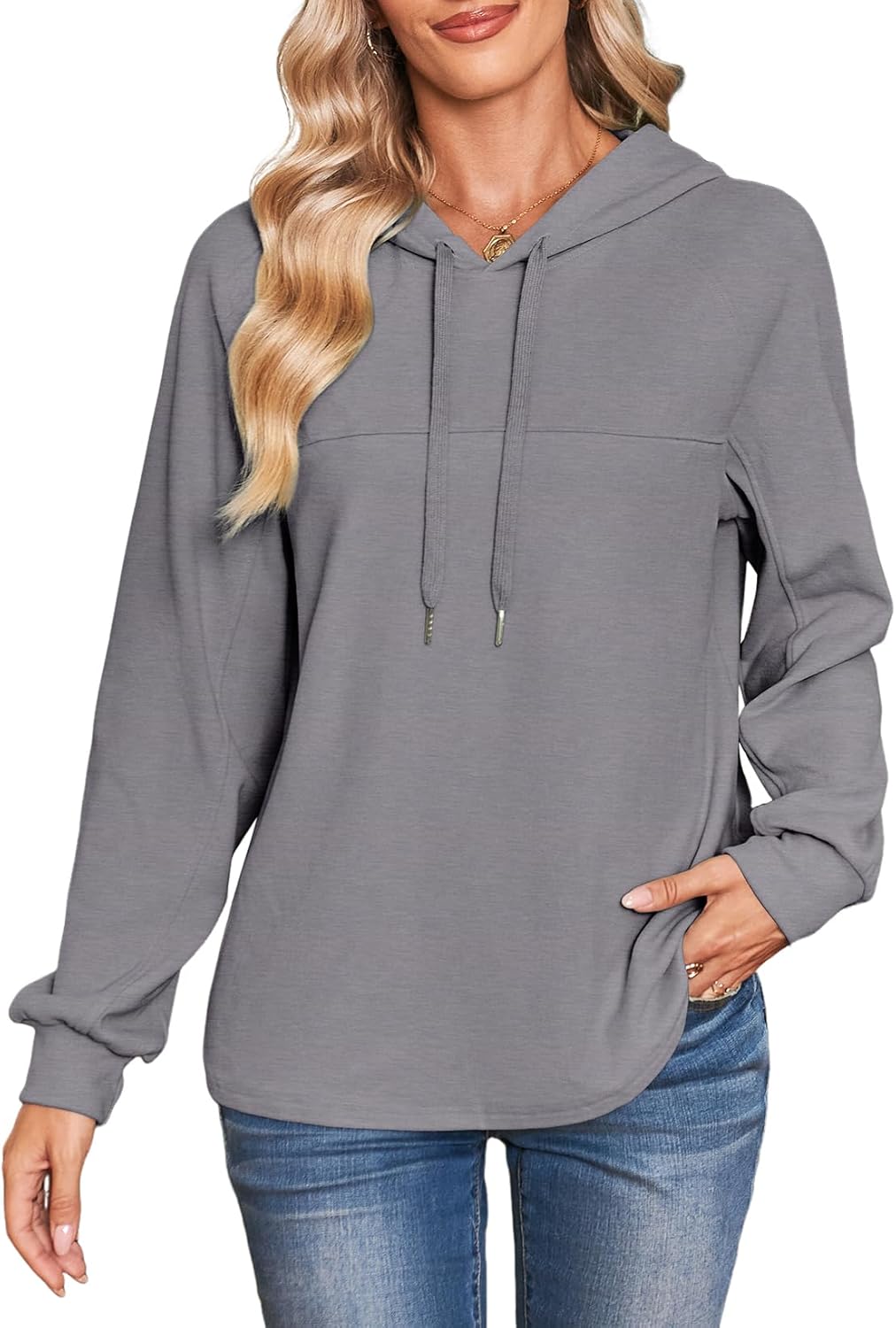 Dokotoo Hoodies for Women Soft Long Sleeve Casual Hoodie Oversized Sweatshirt Lightweight Knit Pullover Hooded Tops