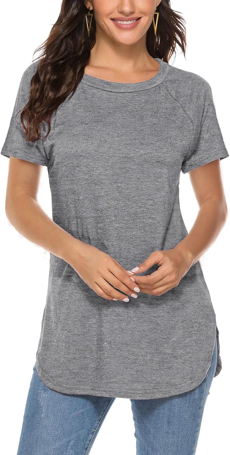 Newchoice Women's Casual Batwing Long Sleeve T Shirt Round Neck Basic Loose Tunic Tops