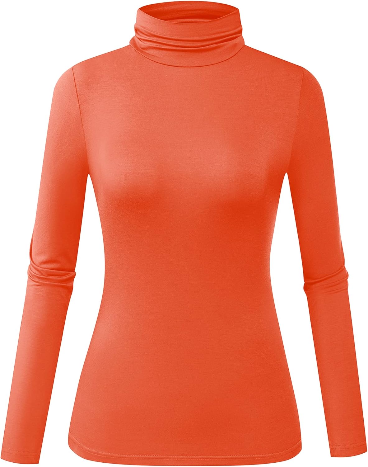 Herou Womens Long Sleeve Turtleneck Slim Fitted Lightweight Casual Active Layer Tops Shirts